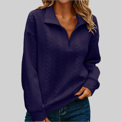 Claire Luxe Half-Zip Knit Sweater for Women