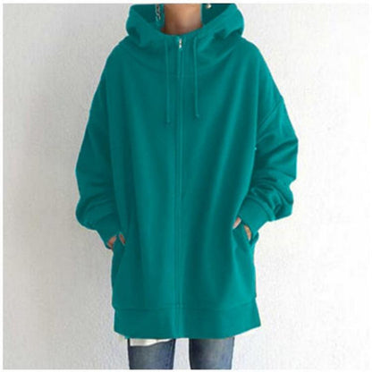 Women's Autumn/Winter Zipper Hooded Sweater