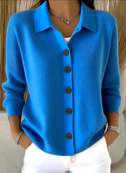 Women’s Soft Stretch Shawl-Collar Cotton Cardigan
