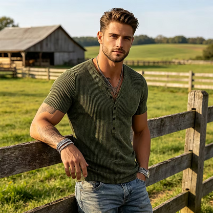 Men’s Short-Sleeve Henley T-Shirt