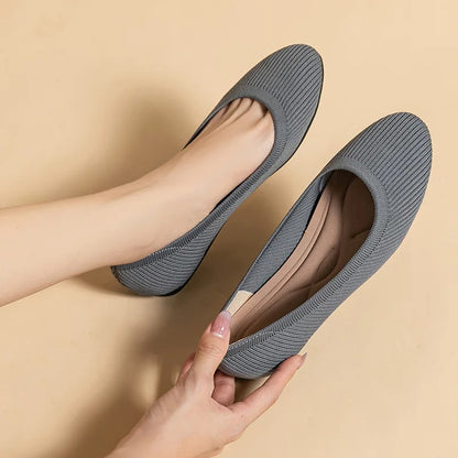 Breathable Knitted Pointed Toe Sandals