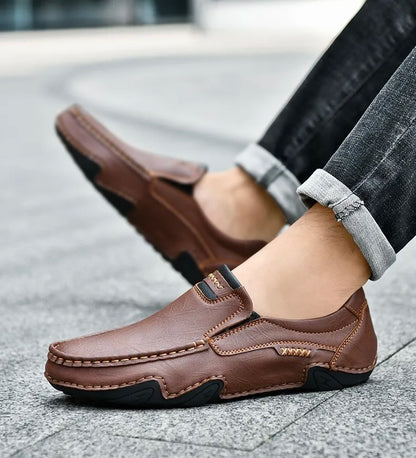 Men’s Calf Leather-Look Comfort Support Loafers