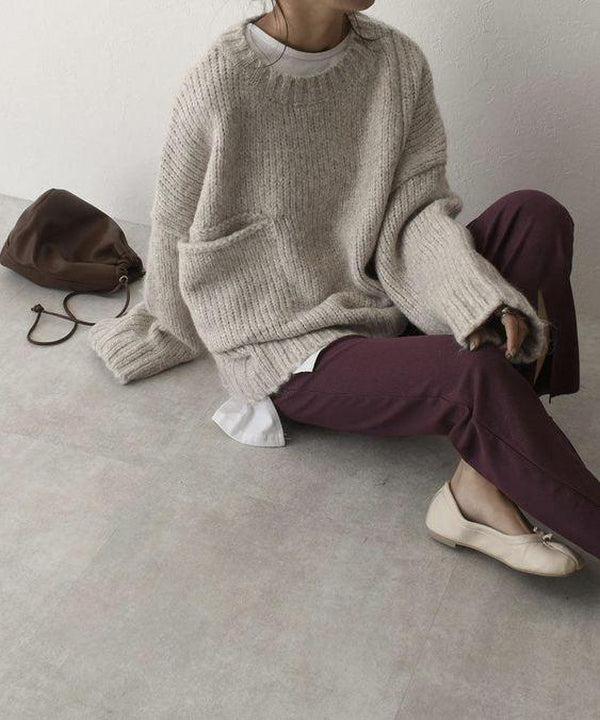 Women's Soft Chunky Knit Pocket Jumper