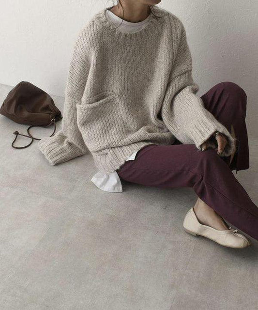 Women's Soft Chunky Knit Pocket Jumper