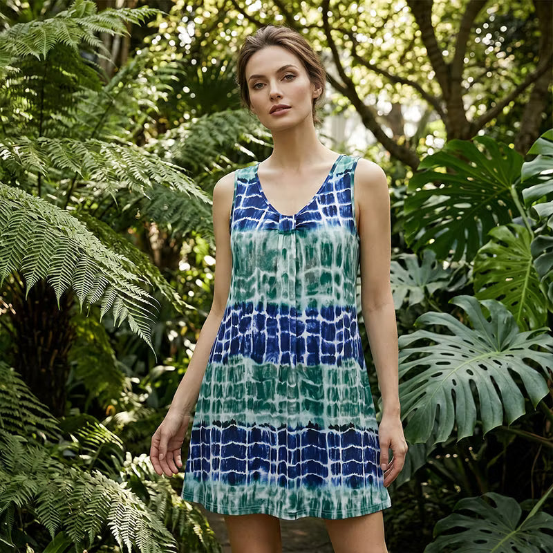 Women’s Sleeveless V-Neck Printed Dress