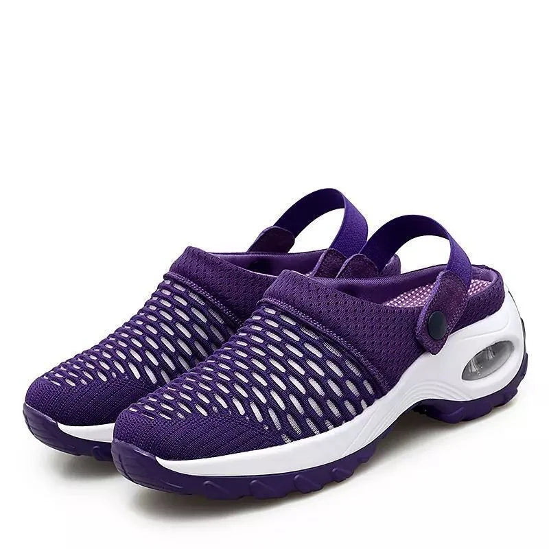 Breathable Mesh Slip On Walking Sandals with Cushion Sole