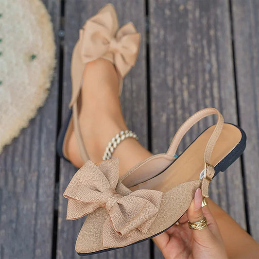 Women’s Elegant Bow Slingback Flat Shoes