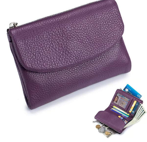 Pebble-Grain Leather-look RFID Wallet