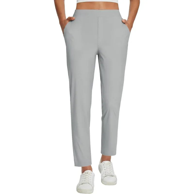 Women's High-Waisted Stretch Ankle Trousers