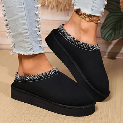 Winter Boho Platform Slippers