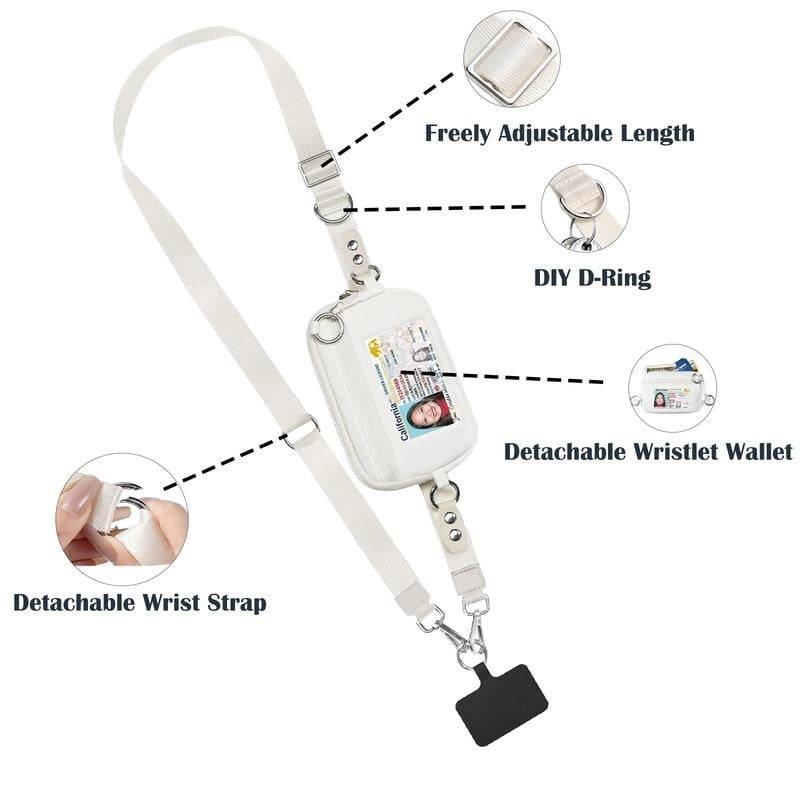 Adjustable Crossbody Phone Strap with Detachable Pouch