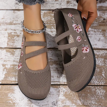 Women's Knit Summer Flats - Breathable & Elegant
