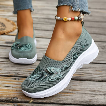 Women’s Breathable Butterfly Embroidered Casual Trainers