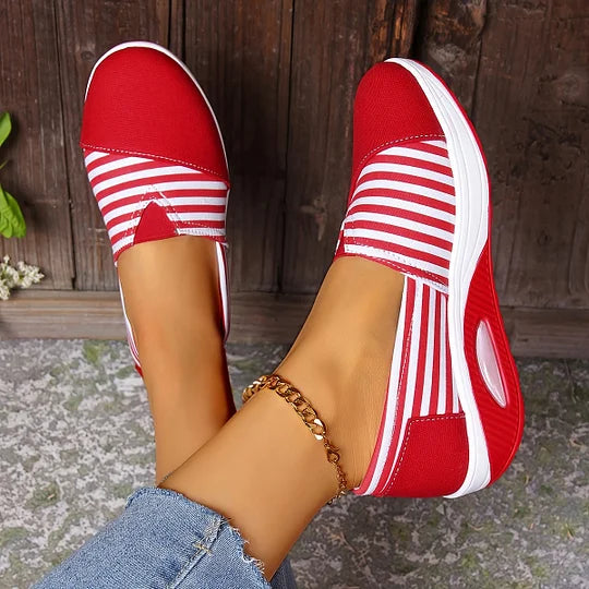 Women’s Comfort Striped Slip-On Trainers