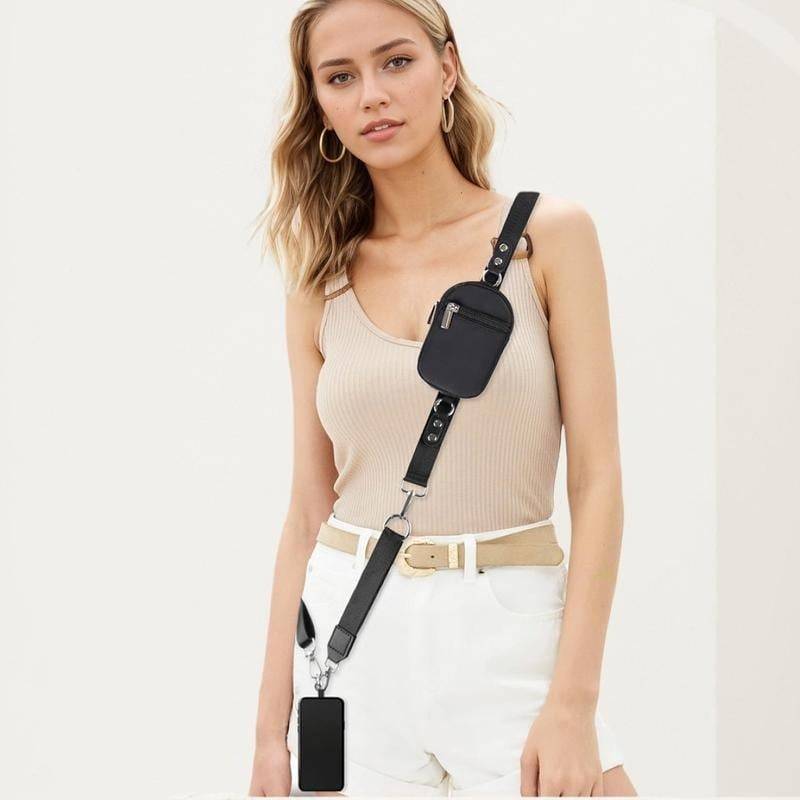Adjustable Crossbody Phone Strap with Detachable Pouch