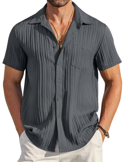 Men’s Textured Short-Sleeve Shirt