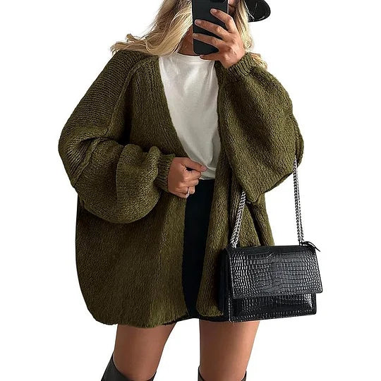 Women’s Relaxed Lantern Sleeve Open Cardigan
