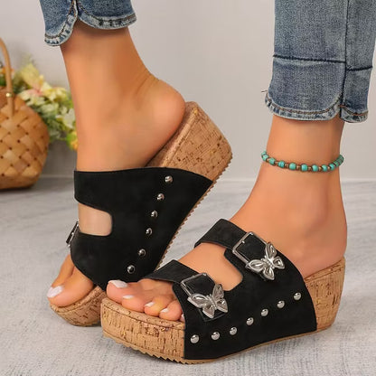 Women’s Butterfly-Detail Wedge Sandals