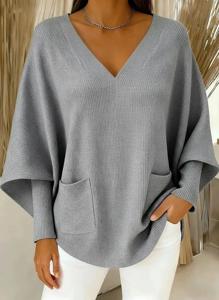 Women’s Casual Solid Colour V-Neck Wool-Blend Sweater