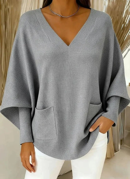 Women’s Casual Solid Colour V-Neck Wool-Blend Sweater