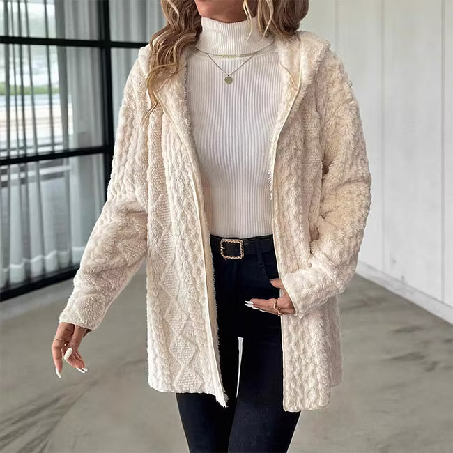 Women's Quilted Hooded Mid Length Coat