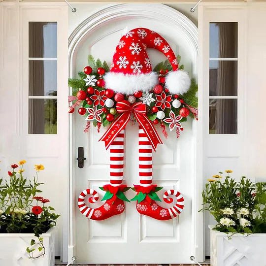 Christmas Elf Legs Door Banner