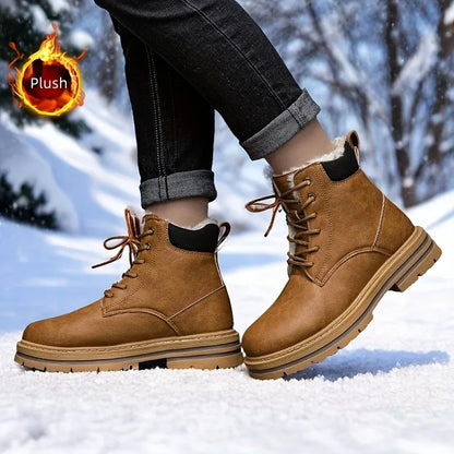 Men’s Insulated Leather-Look High-Top Winter Boots