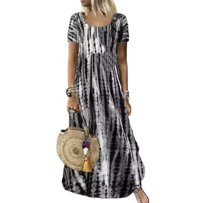 Women's Tie-Dye Print Maxi Dress