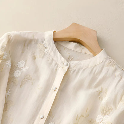 Women’s Embroidered Floral Cotton Top