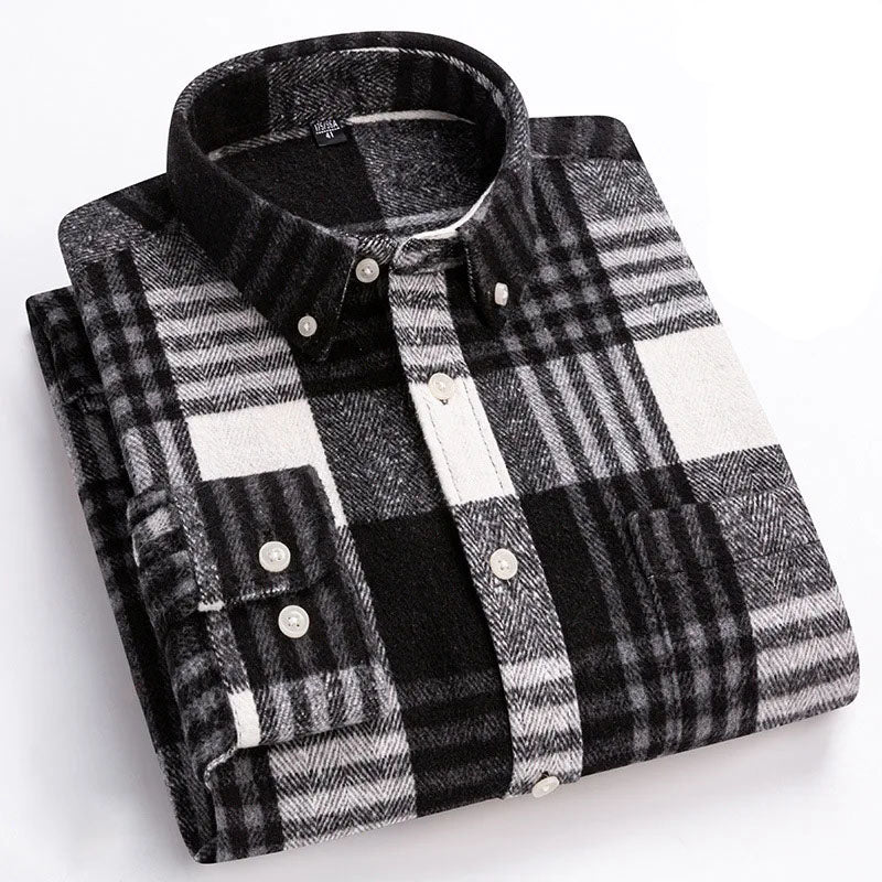 Men’s Brushed Cotton Wrinkle-Resistant Flannel Shirt