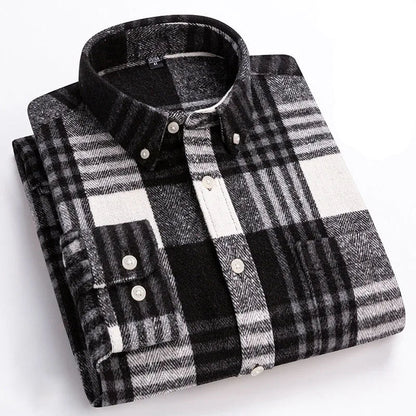 Men’s Brushed Cotton Wrinkle-Resistant Flannel Shirt
