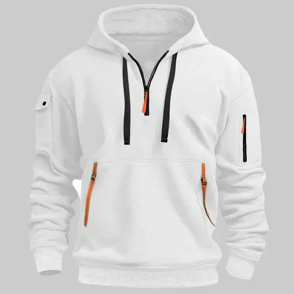 Men’s Half-Zip Utility Hoodie with Zipped Pockets