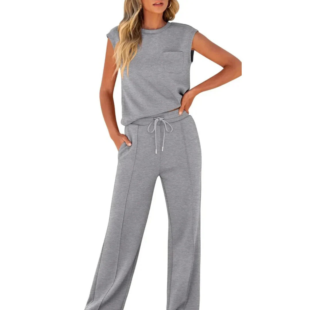 Women’s Relaxed Wide-Leg Coordinated Lounge Set
