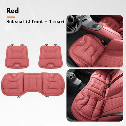 Soft Leather Car Seat Cushion Set with Anti Slip Silicone Backing