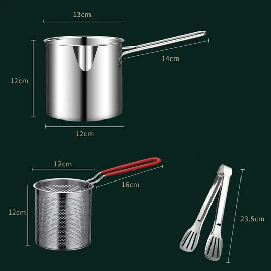 Stainless Steel Frying Pot with Grid