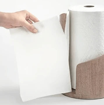 Wooden Toilet Roll Holder Stand with Curved Base