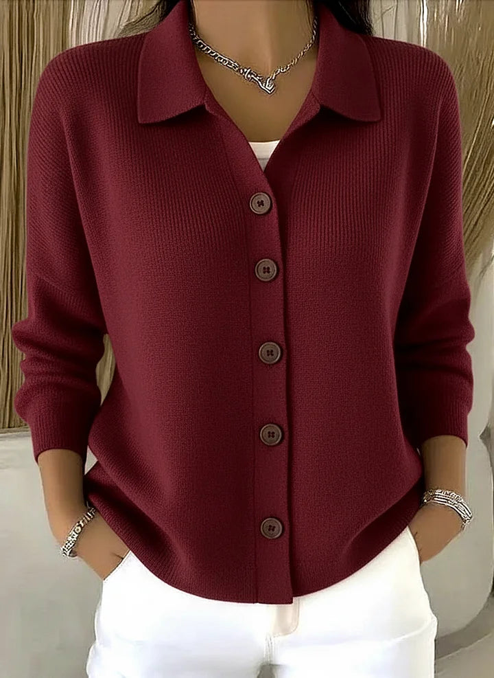 Women’s Soft Stretch Shawl-Collar Cotton Cardigan
