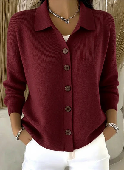 Women’s Soft Stretch Shawl-Collar Cotton Cardigan