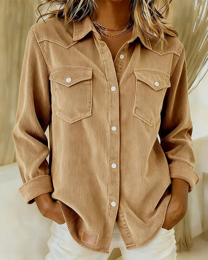 Women's Long-Sleeved Lapel Button-Down Shirt