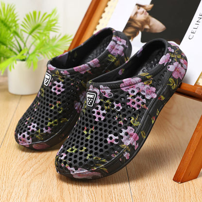 Women's Floral Print Ventilated Clog Slides