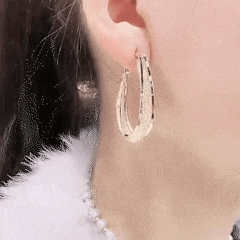Women’s Oval Woven Mesh Hoop Earrings in 925 Sterling Silver