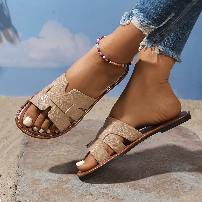 Slip-On Flat Monogram Sandals