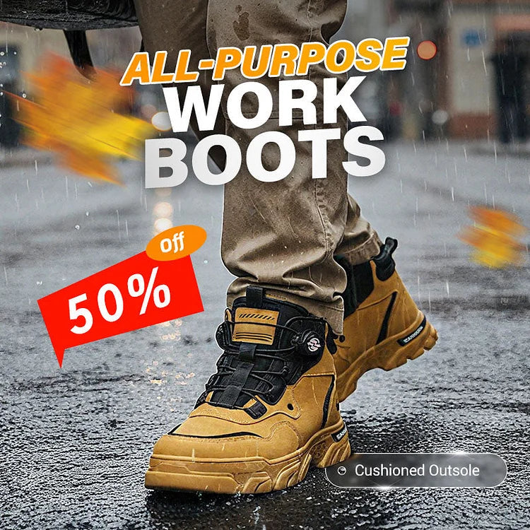 Men’s Swivel-Buckle Waterproof Grip Work Shoes