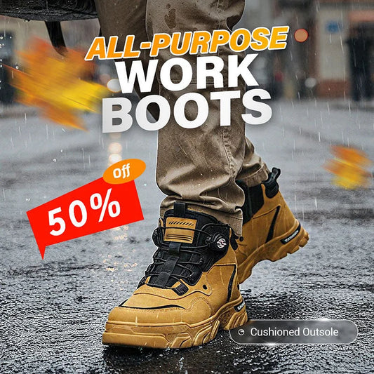Men’s Swivel-Buckle Waterproof Grip Work Shoes