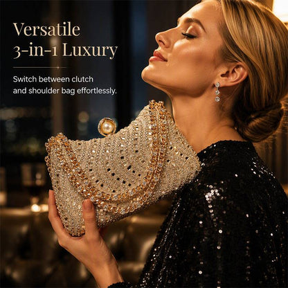 Women's Pearl Clasp Evening Clutch