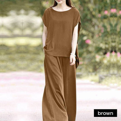 Casual plain wide leg pants