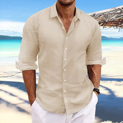 Men's Relaxed Long Sleeve Button Shirt