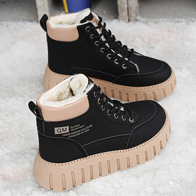 Women’s Warm-Lined Supportive Leather-Look Ankle Boots