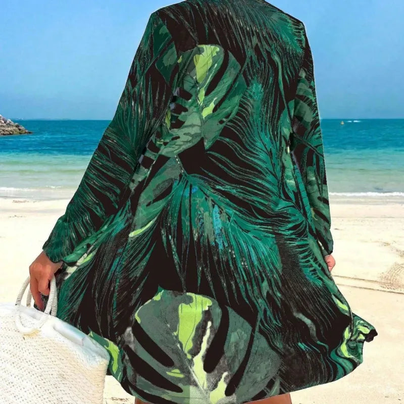 Women’s Tropical Print Three-Piece Swimwear Set