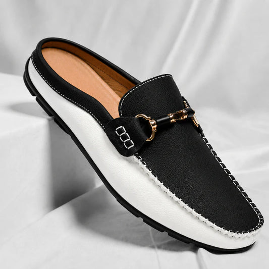 Men’s Colour-Block Backless Loafers